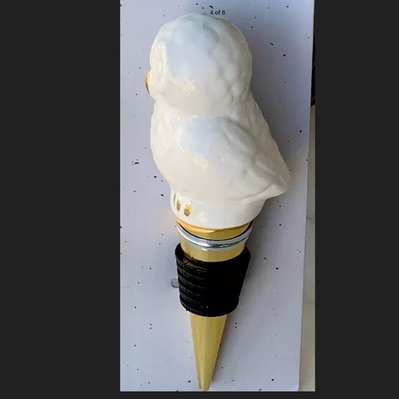 CIROA LETS GIVE THANKS BOTTLE STOPPER OWL CERAMIC - Picture 2 of 6